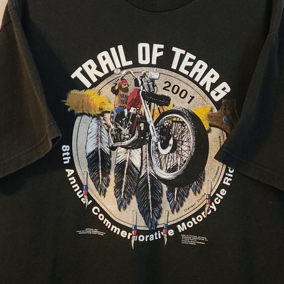 Vintage Trail of Tears Motorcycle ride 2001 tshirt - Picture 2 of 4